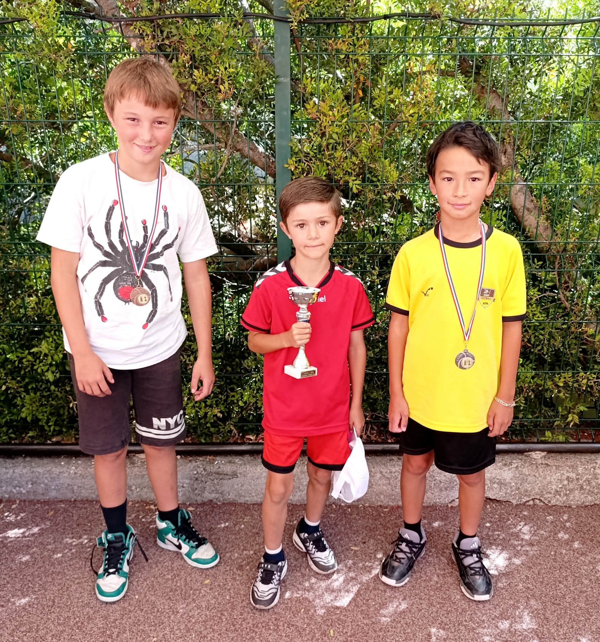 Championnat CE2 Théoule 2026 de g à d : Théo - Mael - Alexis