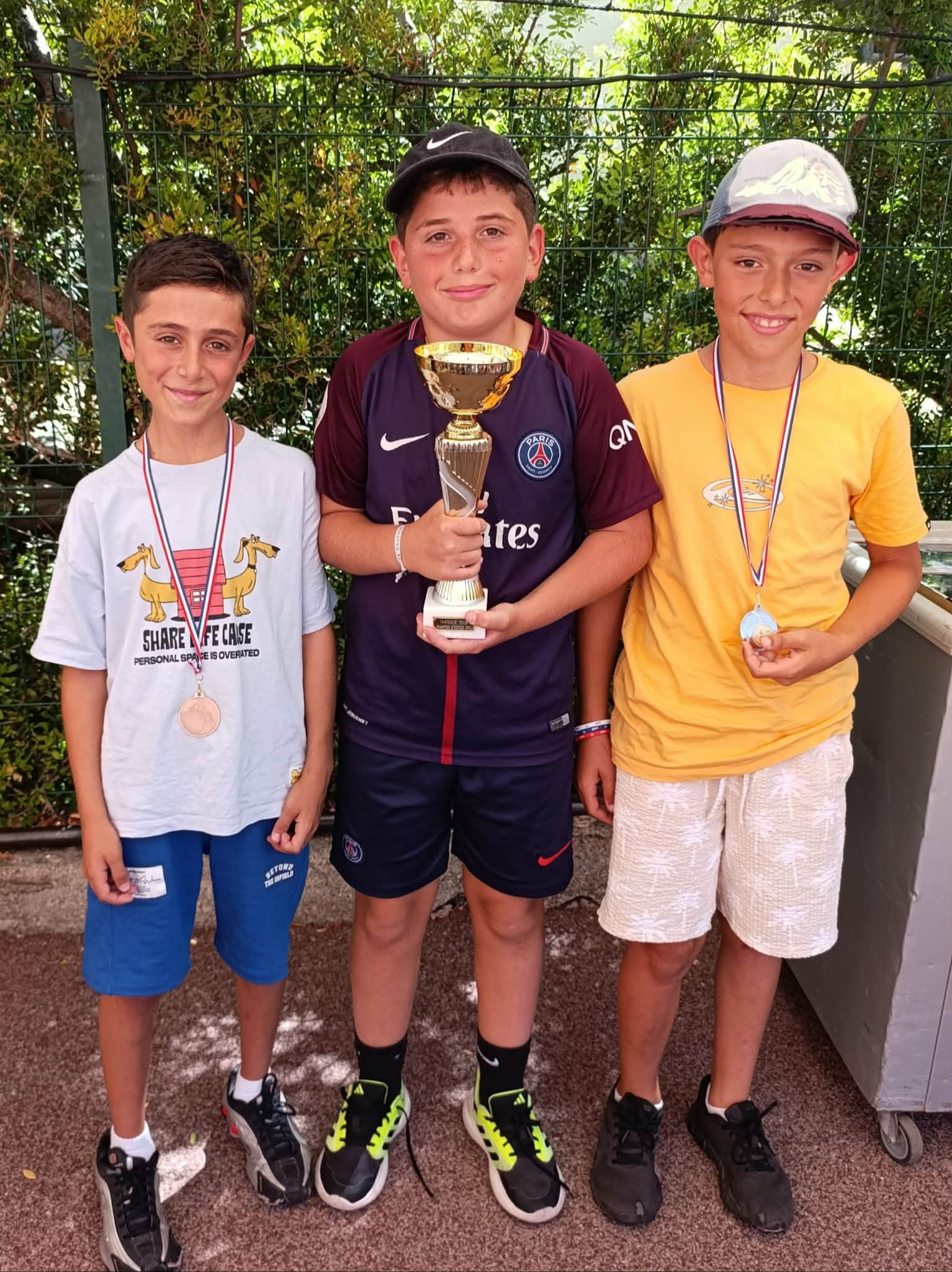 Championnat CM2 Théoule 2026 de g à d : Mattéo - Fabio - Nino